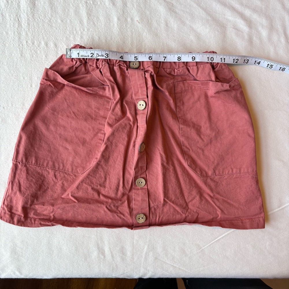 Old Navy Leopard print skirt, Old Navy Waffle Knit Top, Pink Skirt Button front - Picture 12 of 16